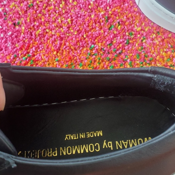 Sz 37 Woman by Common Projects Made in Italy Original Achilles Low Black Leather - Picture 4 of 5